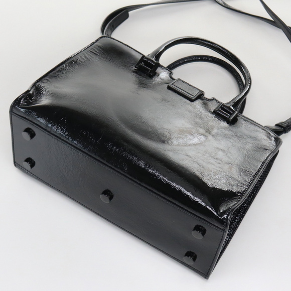 Saint Laurent Baby Cabas Handbag Enamel Black - Picture 2 of 10